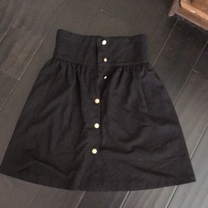 Zara black and gold button up skirt